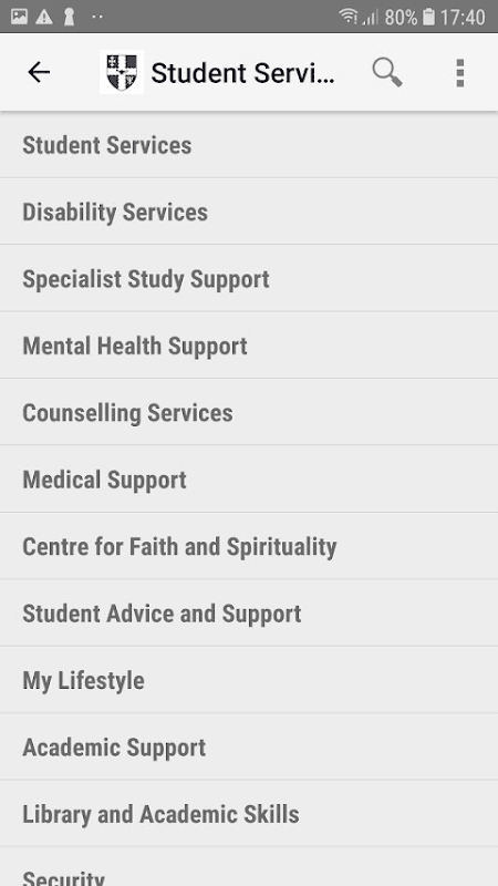 myLboro screenshot 2