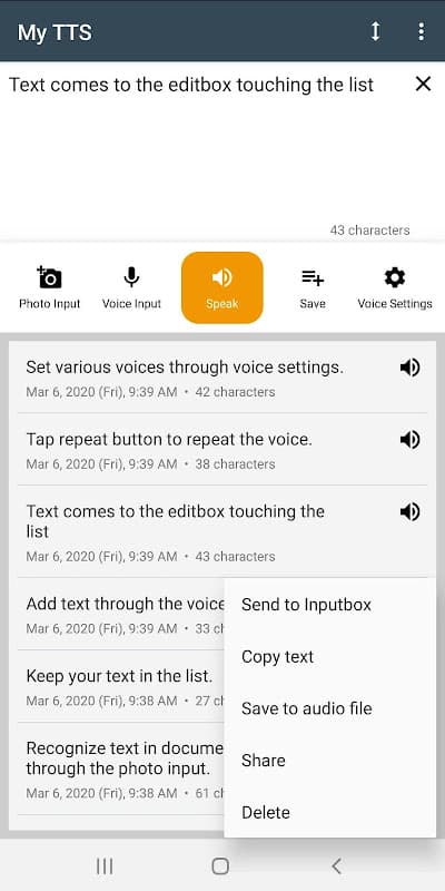 My TTS: Text-to-Speech screenshot 6
