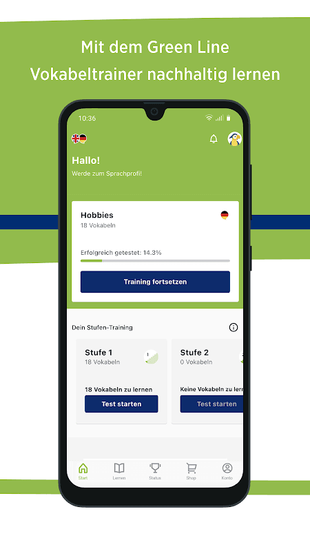 Green Line Vokabeltrainer screenshot 1