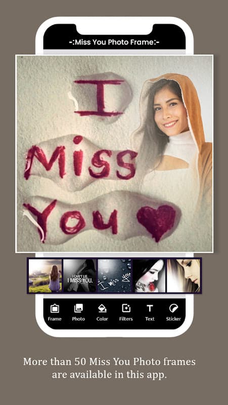 Miss You Photo Frame screenshot 2