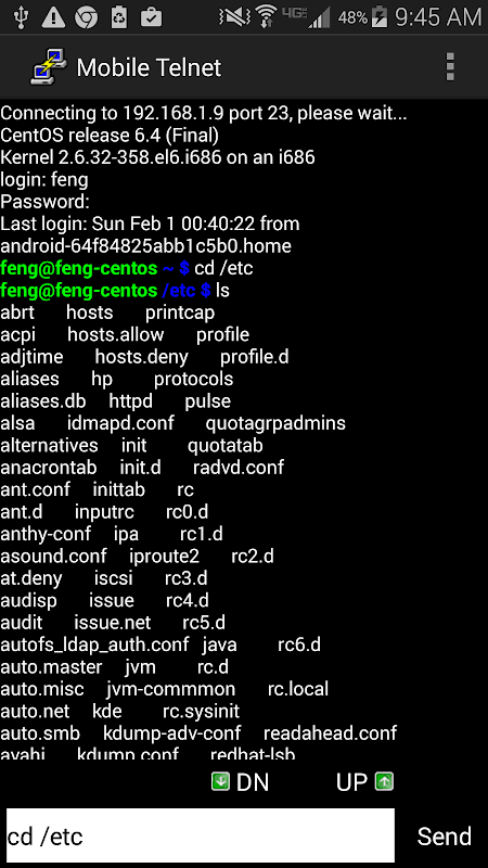 Mobile Telnet screenshot 6