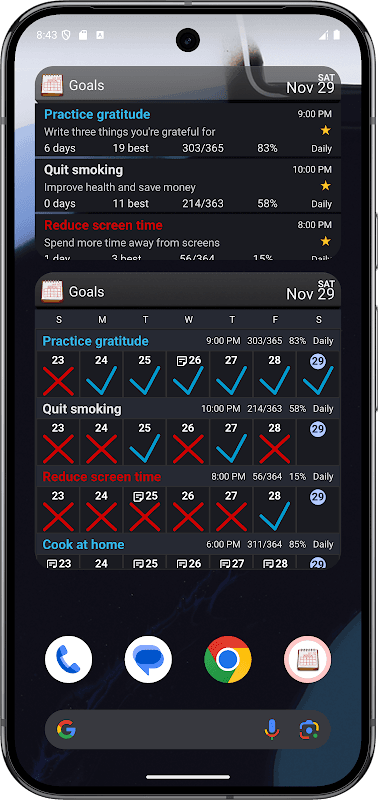 Goal & Habit Tracker Calendar screenshot 3