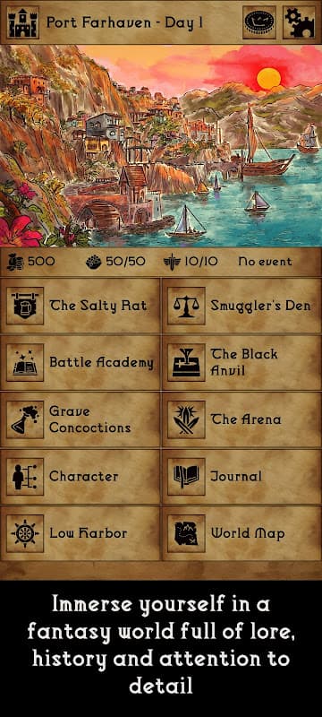 Grim Tides - Old School RPG screenshot 1