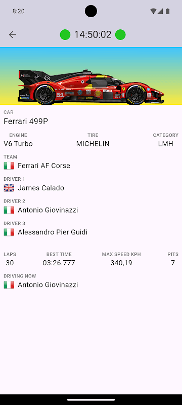 Le Mans 24H 2025 Live Timing screenshot 2