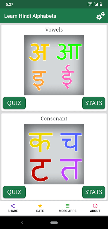 Learn Hindi Alphabets screenshot 1