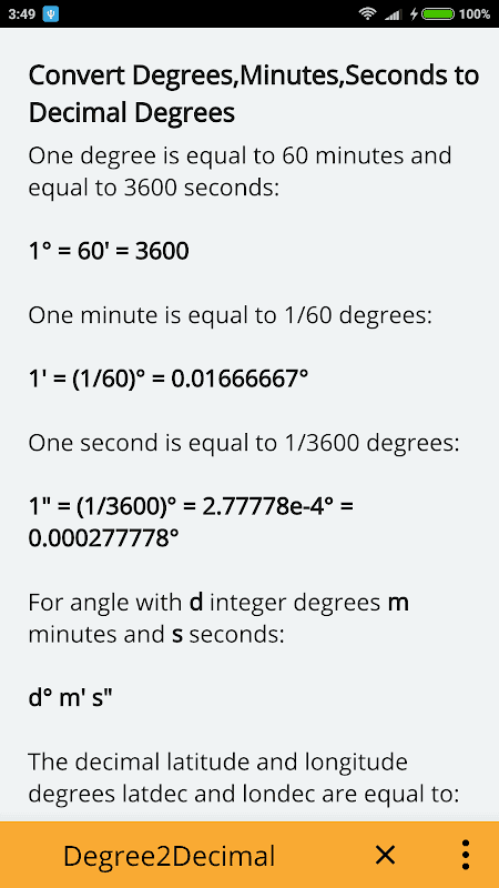 Degree & Decimal Converter screenshot 4