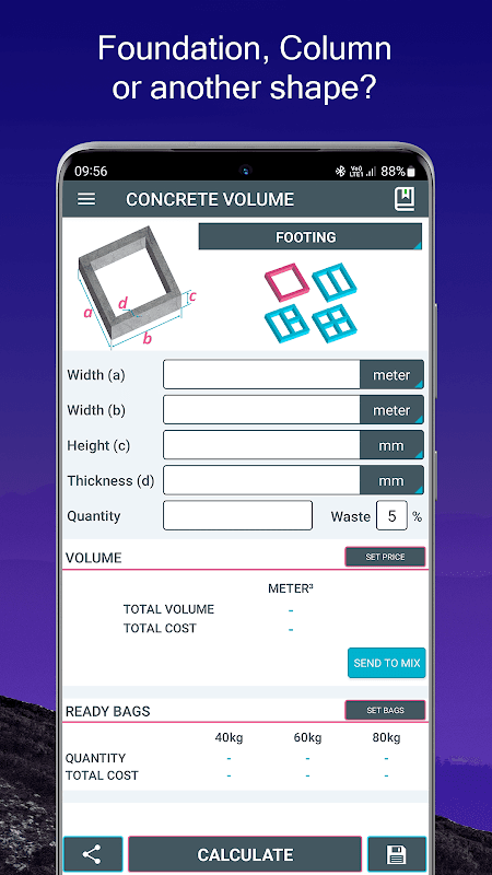 Concrete Calculator screenshot 2
