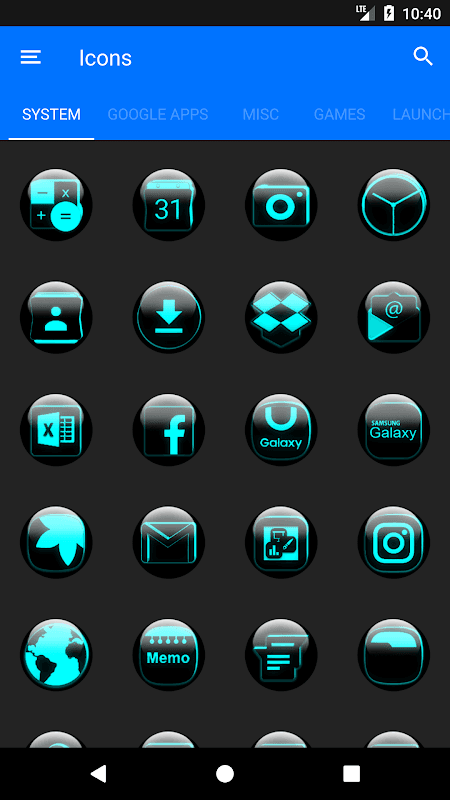 Cyan Glass Orb Icon Pack v3.0 screenshot 6