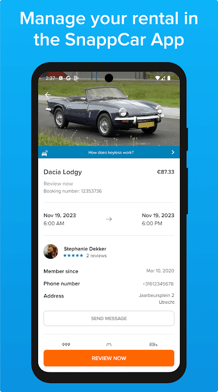 SnappCar - Car sharing & vans screenshot 4