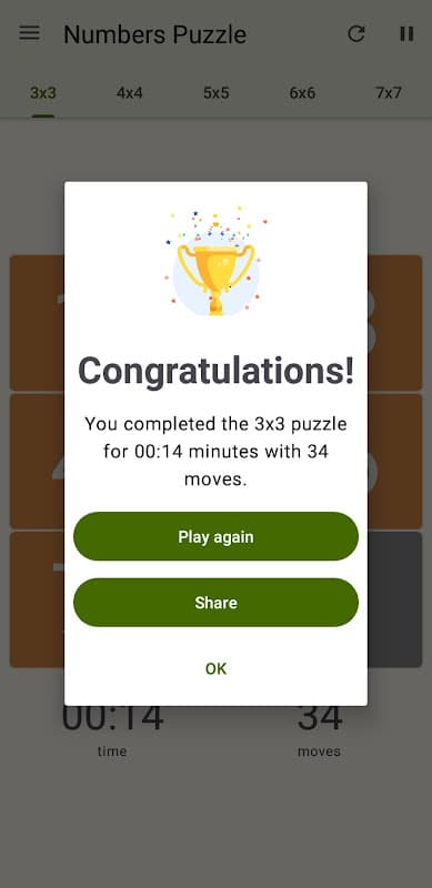 15 Number puzzle sliding game screenshot 6