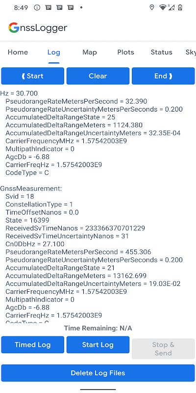 GnssLogger App screenshot 2
