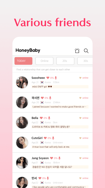 HoneyBaby - Let's talk and date with Korean screenshot 4