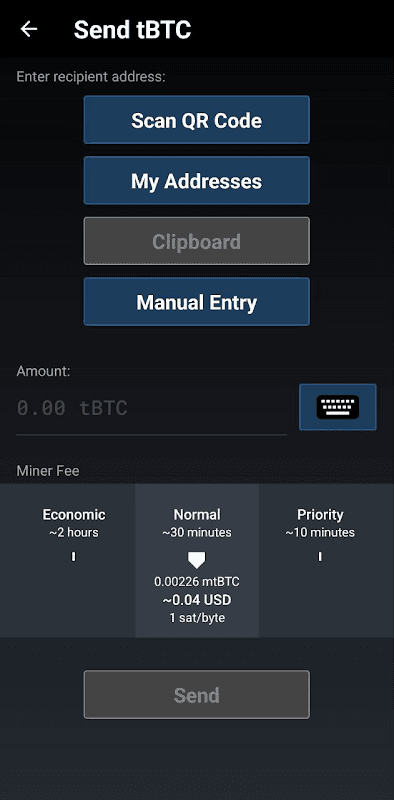 Mycelium Testnet Wallet screenshot 3
