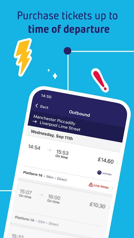 Northern train tickets & times screenshot 6