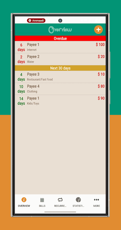 Bills Monitor lite screenshot 1