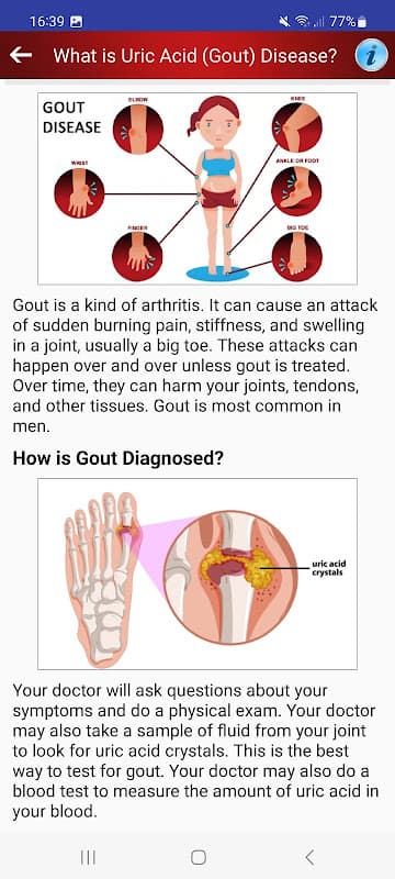 Arthritis Gout Uric Acid Diet screenshot 2