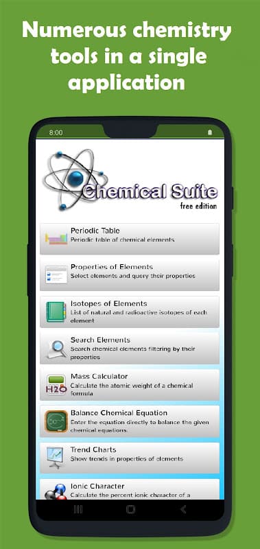 Chemical Suite Free screenshot 1