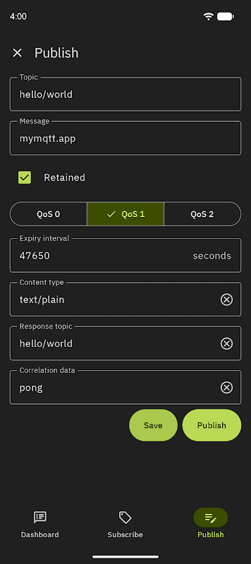 MyMQTT screenshot 5