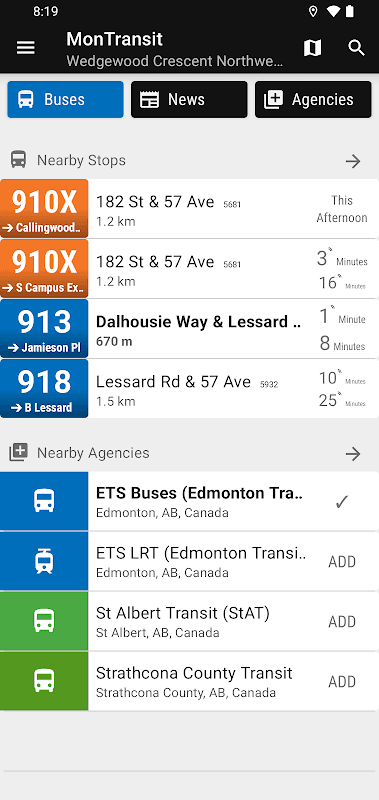 Edmonton ETS Bus - MonTransit screenshot 1
