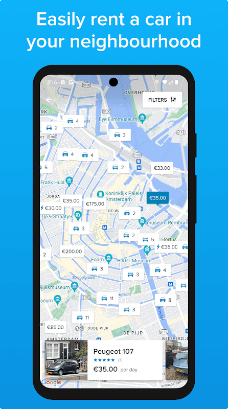 SnappCar - Car sharing & vans screenshot 1