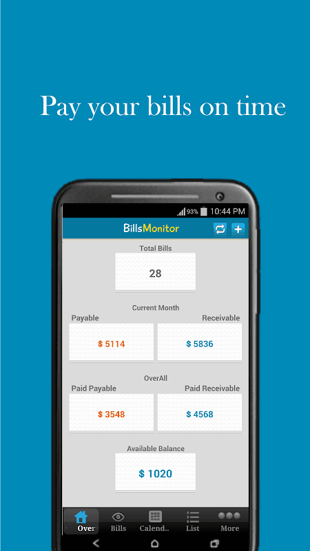 Bills Monitor & Manager screenshot 1