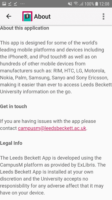 Leeds Beckett University screenshot 3