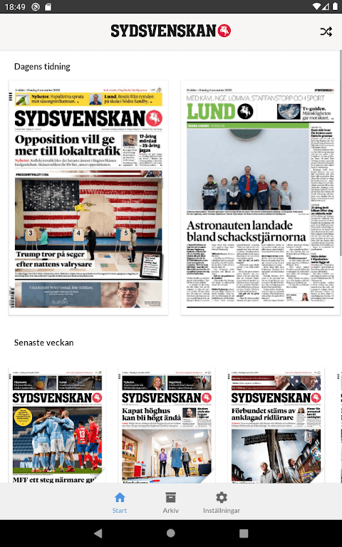 Sydsvenskan E-tidning screenshot 5