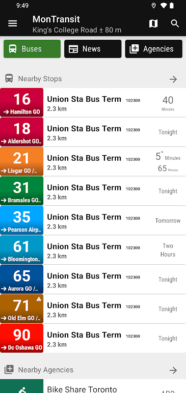 GO Transit Bus - MonTransit screenshot 1