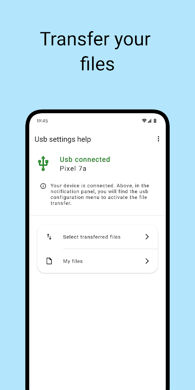 USB SETTINGS - TRANSFER FILES screenshot 2