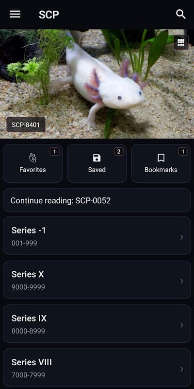 SCP Reader screenshot 1