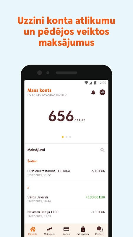 Swedbank Latvia screenshot 2