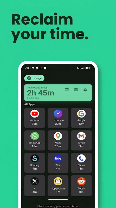 App Usage for Android TV: Digital Wellbeing Helper screenshot 2
