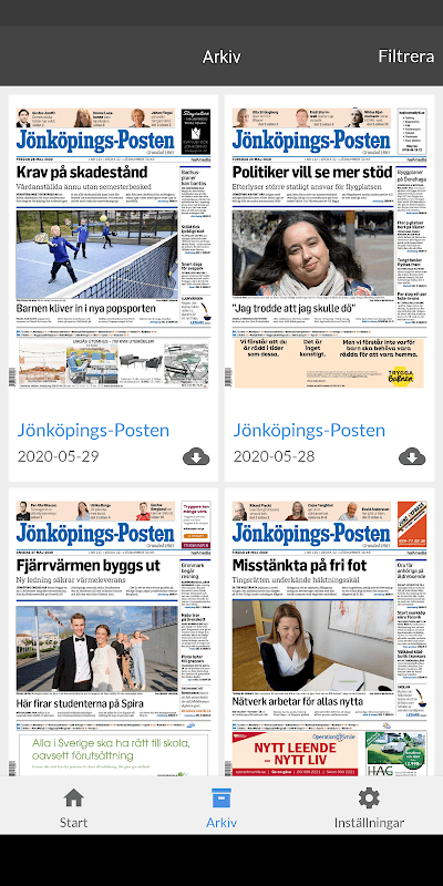 Jönköpings-Posten e-tidning screenshot 2