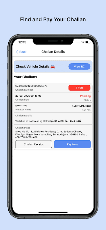 Vahan - eChallan, Vehicle Info screenshot 6