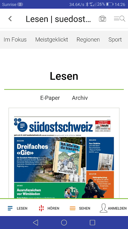 Südostschweiz screenshot 3
