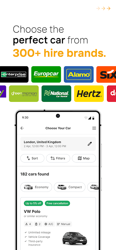 Rentcars: Car rental screenshot 3