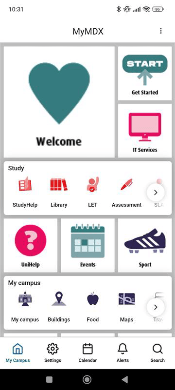 Middlesex University screenshot 1