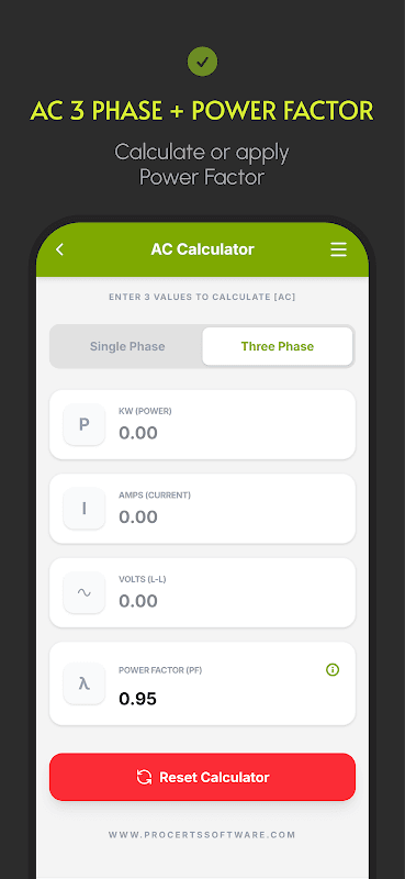 Watts Amps Volts Calculator screenshot 4