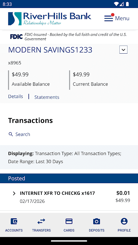 RiverHills Bank Mobile screenshot 5