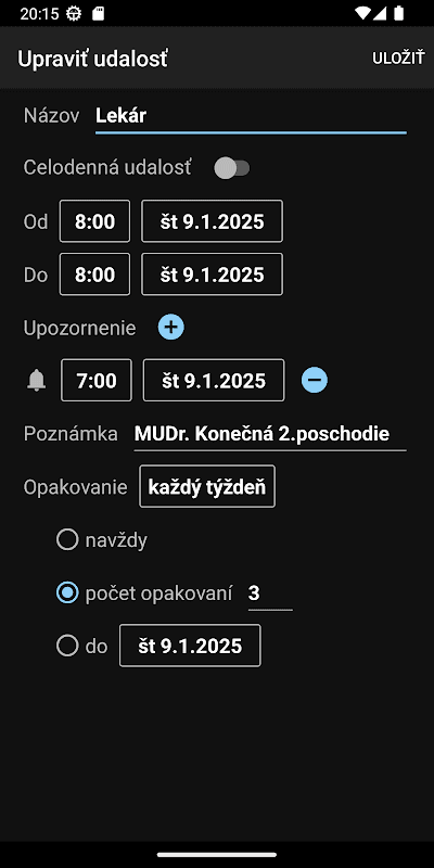Kalendár SK screenshot 3