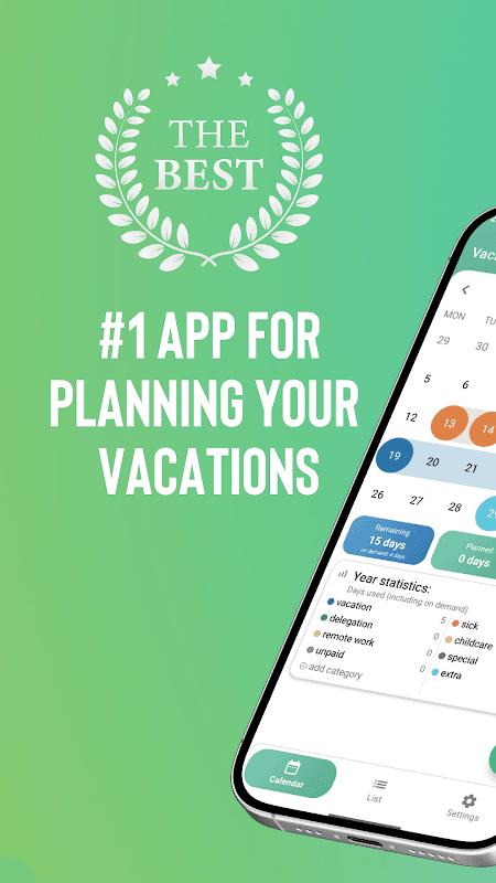Vacation Planner Calendar screenshot 1