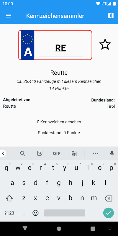 Kennzeichensammler screenshot 2