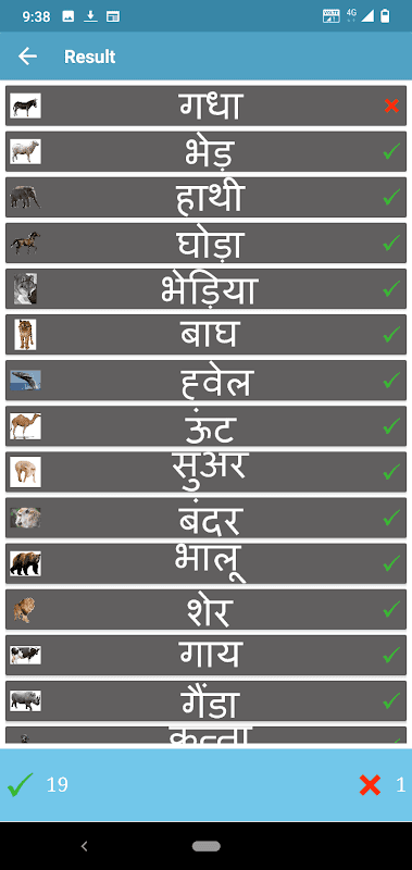 Hindi Animals and Birds - Quiz screenshot 4