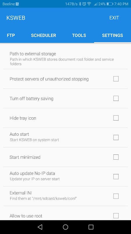 KSWEB: server + PHP + MySQL screenshot 6