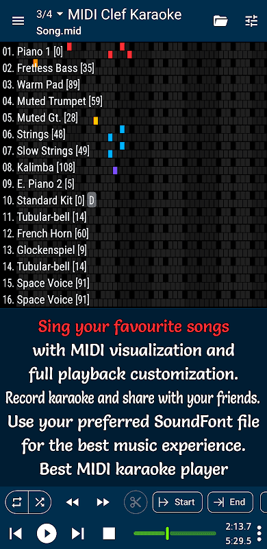 MIDI Clef Karaoke Player screenshot 1