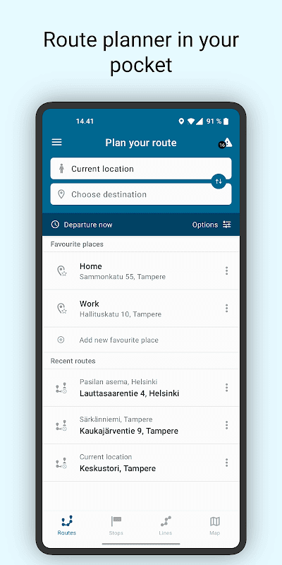Nysse - Journey planner screenshot 1