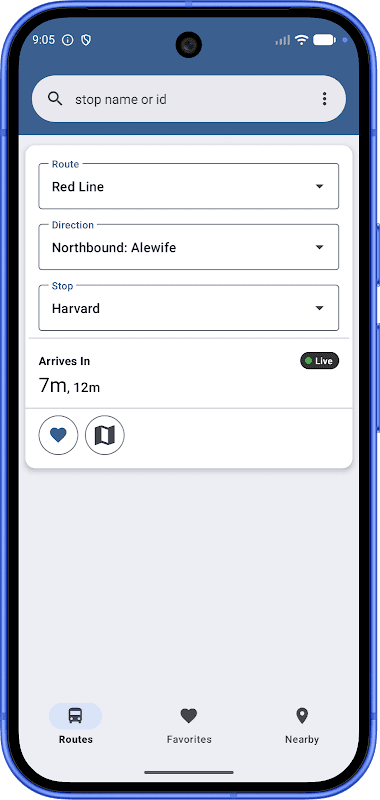 MBTA Boston Bus and Rail App screenshot 1