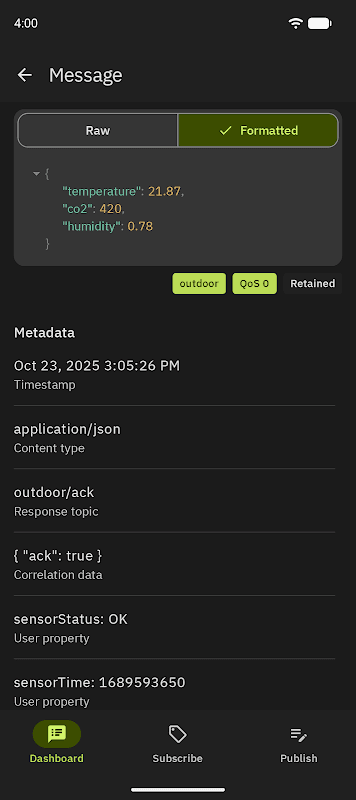 MyMQTT screenshot 4