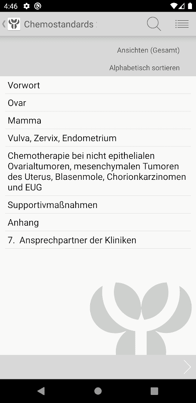 Therapiestandards KEM screenshot 2