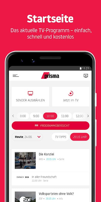 prisma – deine TV-Programm-App screenshot 1